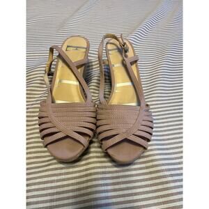 Women's Elle Strappy wedge sandals, size 7.5, blush